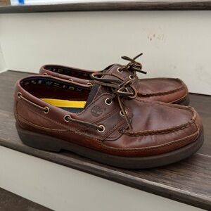 Vintage Timberland Earthkeepers Boat Deck Shoes Leather Brown Sz 8M